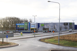 Nuvarande utseende Ingelsta med anknytande trafikleder och parkering